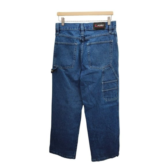 Fubu The Collection Jeans Carpenter Blue Denim Size 20‎ Wide Leg Hip Hop - Picture 2 of 12